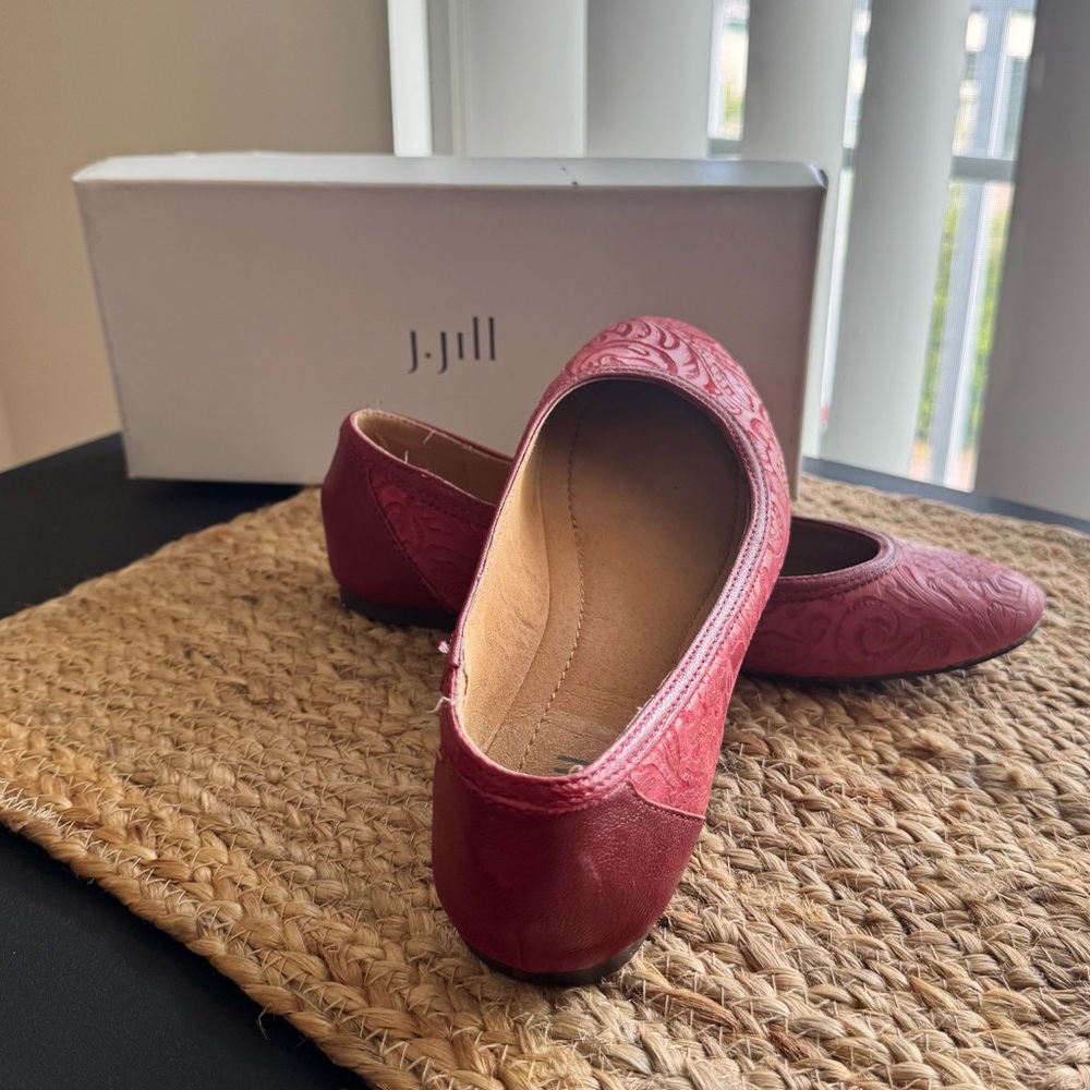 J. Jill Red Flats Elegant Suede Loafers
